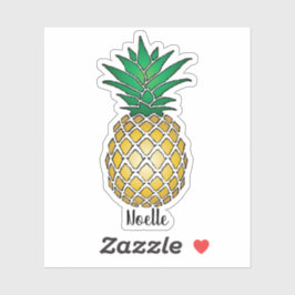 Gelbe Ananas, Ihr Name Aufkleber