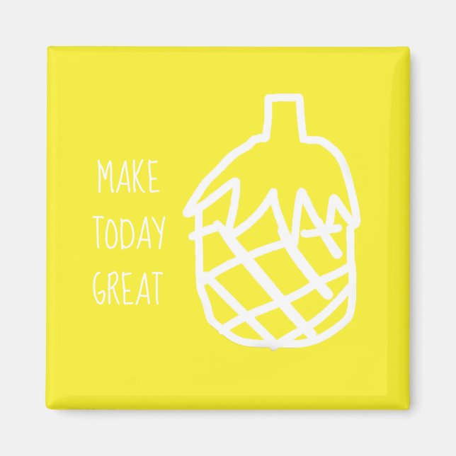 Gelbe Ananas, moderne, einfache Kontur Magnet (Vorne)