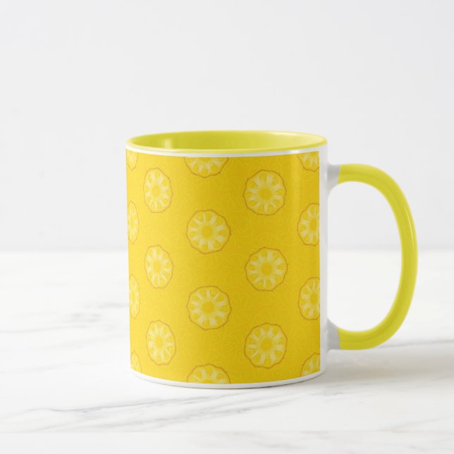 Gelbe Ananas schneidet Muster Tasse (Rechts)