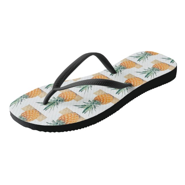 Gelbe Ananas-Yummy-Flip Flops Flip Flops (Schrägansicht)