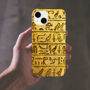 Gelbe antike ägyptische Hieroglyphen iPhone 14 Fal Case-Mate iPhone 14 Hülle