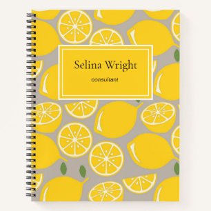 Gelbe Aquarell-Lemone Muster Notizbuch