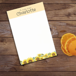 Gelbe Aquarellblume Name Nachhinweise Post-it Klebezettel