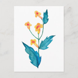 Gelbe Aquarellblume Postkarte