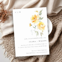 Gelbe Aquarellfarben Rose Blume Mittagessen nach d Einladung