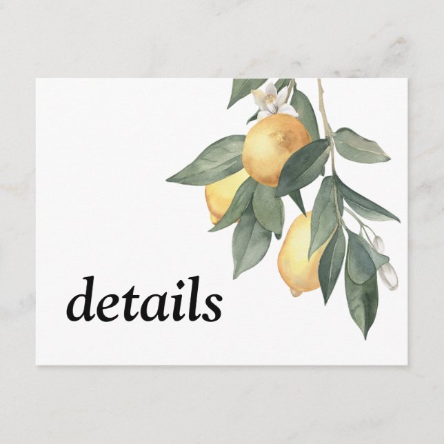 Gelbe Aquarellfarben und grüne Blätter Begleitkarte (Vorderseite)