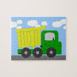 Gelbe Arbeit LKW Digitale Kunst Puzzle