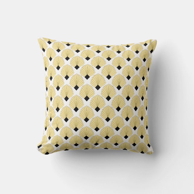 Gelbe Art Deco Gestaltung Kissen (Vorderseite)