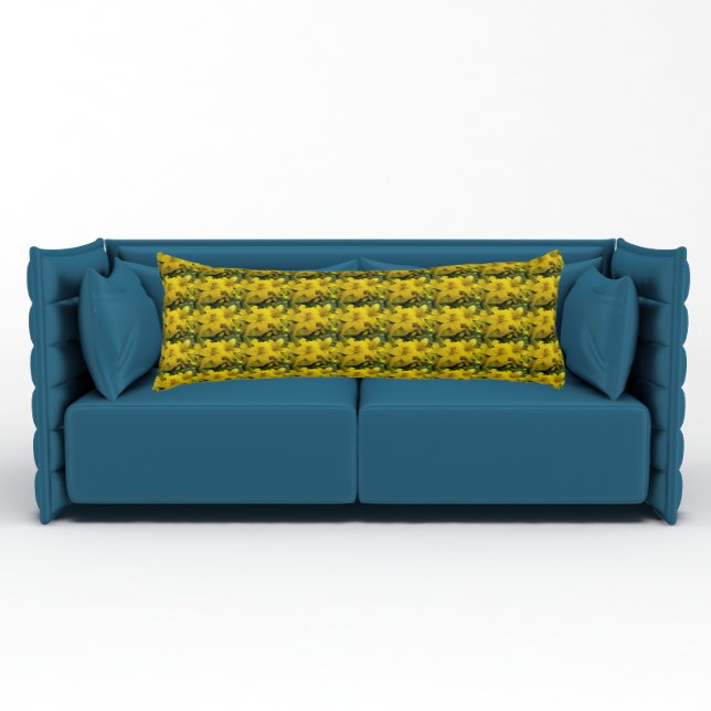 Gelbe Asiatische Lilien Seitenschläferkissen (In Situ)