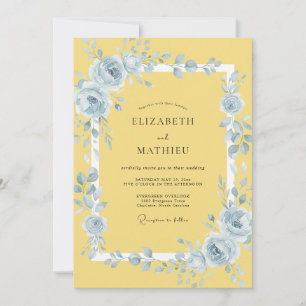Gelbe Ätherische Blütenhochzeit Einladung