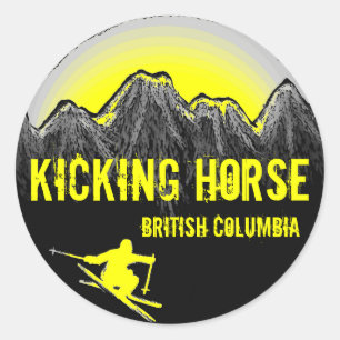 Gelbe Aufkleber für das Reitpferd British Columbia