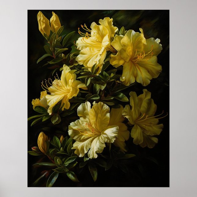Gelbe Azalea Blume Art Print Poster (Vorne)