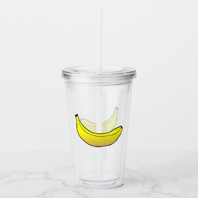 Gelbe Banane Acryltrinkbecher (Vorderseite)
