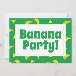 Gelbe Banane Confetti Gelbes Party Geburtstag Grün Einladung