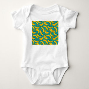 Gelbe Banane: Vintage schwarze Kontur Baby Strampler