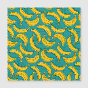 Gelbe Banane: Vintage schwarze Kontur Magnetkarte