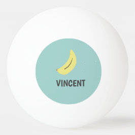 Gelbe Banane zeichne blau personalisiert Tischtennisball