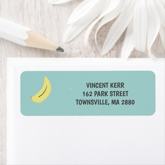 Gelbe Banane zeichne blaues Muster (Insitu)