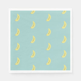 Gelbe Banane zeichne blaues Muster Serviette