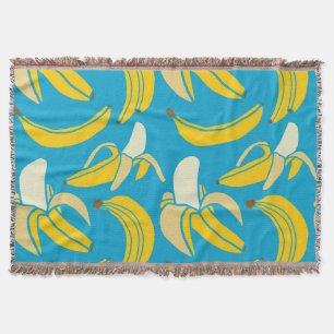Gelbe Bananen, blaues Hintergrundmuster Decke
