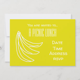 Gelbe Bananenfrucht Picknick im Sommer Party Einladung