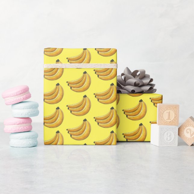 Gelbe Bananenstrasse Obstdrucken Geschenkpapier (Babyparty)