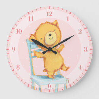 Gelbe Bärn-Tänze und Spiele auf Stuhl Große Wanduhr