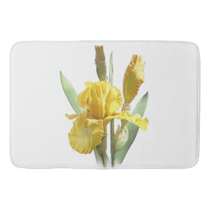 Gelbe Bartiris-Blume Botanisches Design Badematte