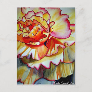 Gelbe Begonia Blume Aquarellkunst Postkarte