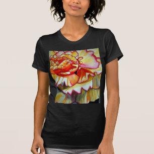 Gelbe Begonia Blume Aquarellkunst T-Shirt