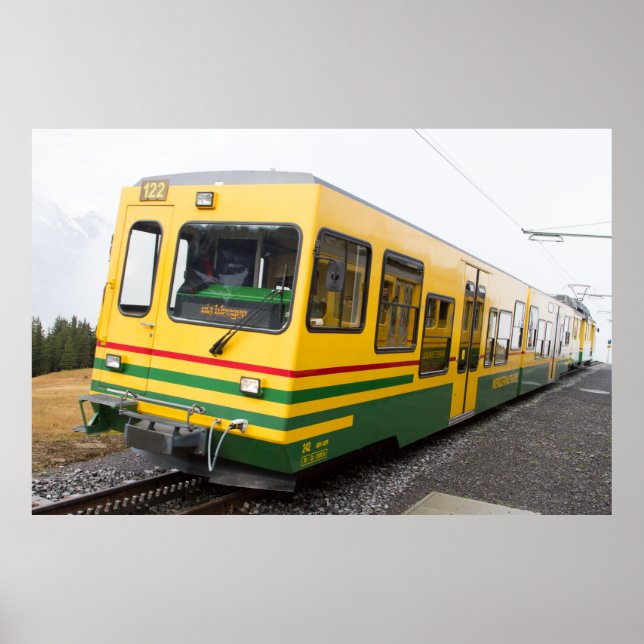 Gelbe Bergbahn-Plakat Poster (Vorne)