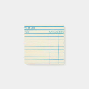 Gelbe Bibliothekskarten-Notizzettel - To-Do-Liste Post-it Klebezettel
