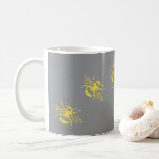 Gelbe Bienen-Tasse Kaffeetasse (Mit Donut)