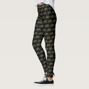 Gelbe Bikes auf schwarz Leggings