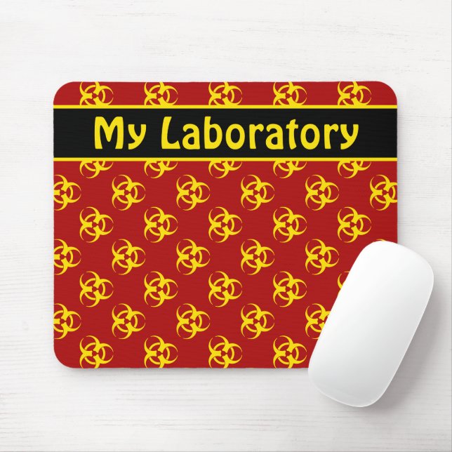 Gelbe Biogefährdung Mousepad mit benutzerdefiniert (Mit Mouse)