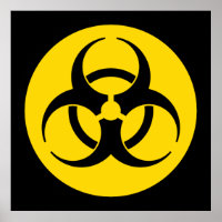 Gelbe Biogefährdung Symbol Poster