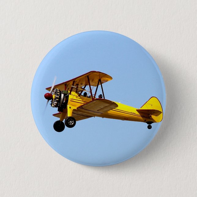 Gelbe Biplane Button (Vorderseite)