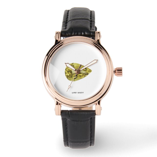 Gelbe Birne Armbanduhr (Vorderseite)