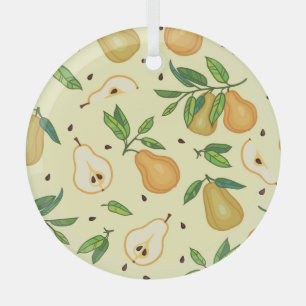 Gelbe Birnen: Vintage Illustration. Ornament Aus Glas