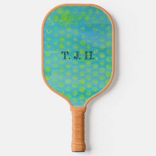 Gelbe Blase Wrap Print Pickleball Schläger