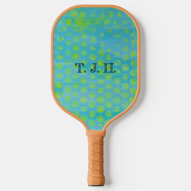 Gelbe Blase Wrap Print Pickleball Schläger (Vorderseite)