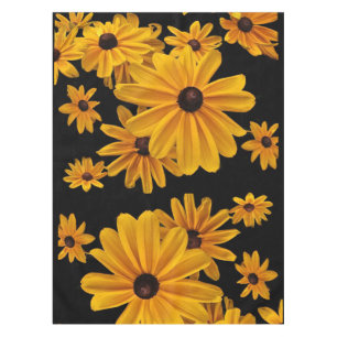 Gelbe bläserne Mit Augen Susan-Blume Tablette Tischdecke