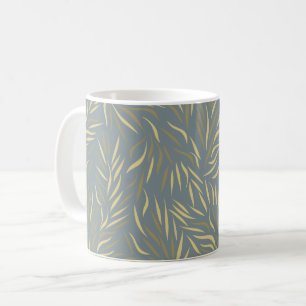Gelbe Blätter Graues Muster Kaffeetasse
