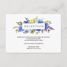 Gelbe blaue Blume WEDD Empfang Umschließung Begleitkarte