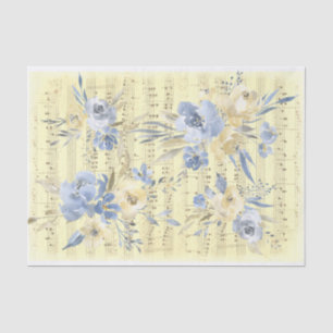 gelbe blaue Blumen   Altmusik Seidenpapier