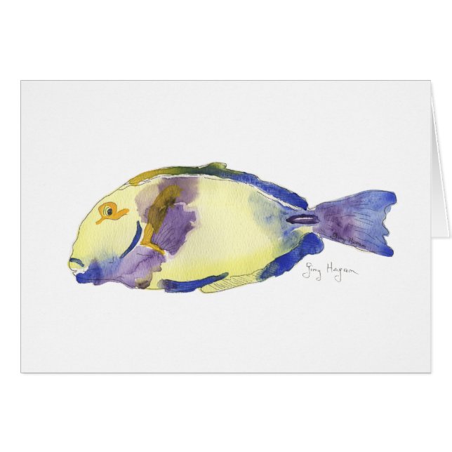 Gelbe/blaue Fisch-Karten (Vorderseite (Horizontal))