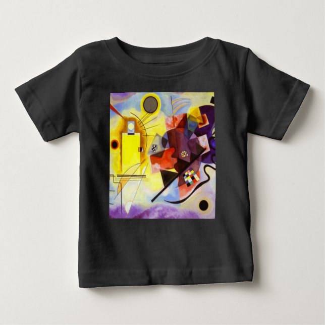 Gelbe blaue Kandinsky-Abstrakte Malerei Baby T-shirt (Vorderseite)