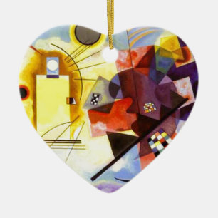 Gelbe blaue Kandinsky-Abstrakte Malerei Keramik Ornament