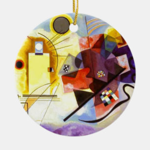 Gelbe blaue Kandinsky-Abstrakte Malerei Keramikornament