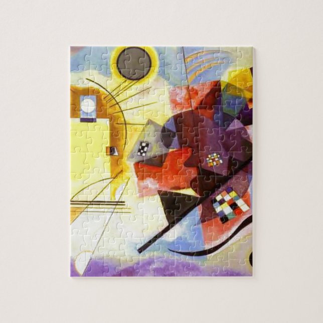 Gelbe blaue Kandinsky-Abstrakte Malerei Puzzle (Vertikal)
